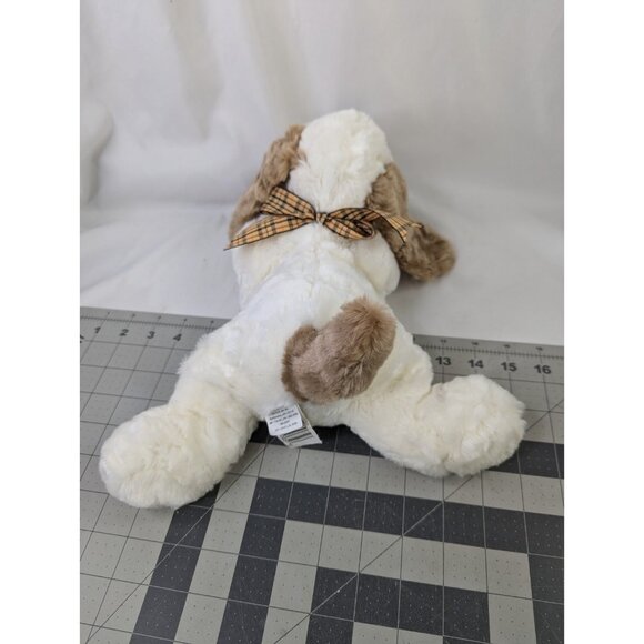 Walmart White Brown Dog Plush Laying 15 Inch Stuffed Animal Toy - Picture 4 of 9